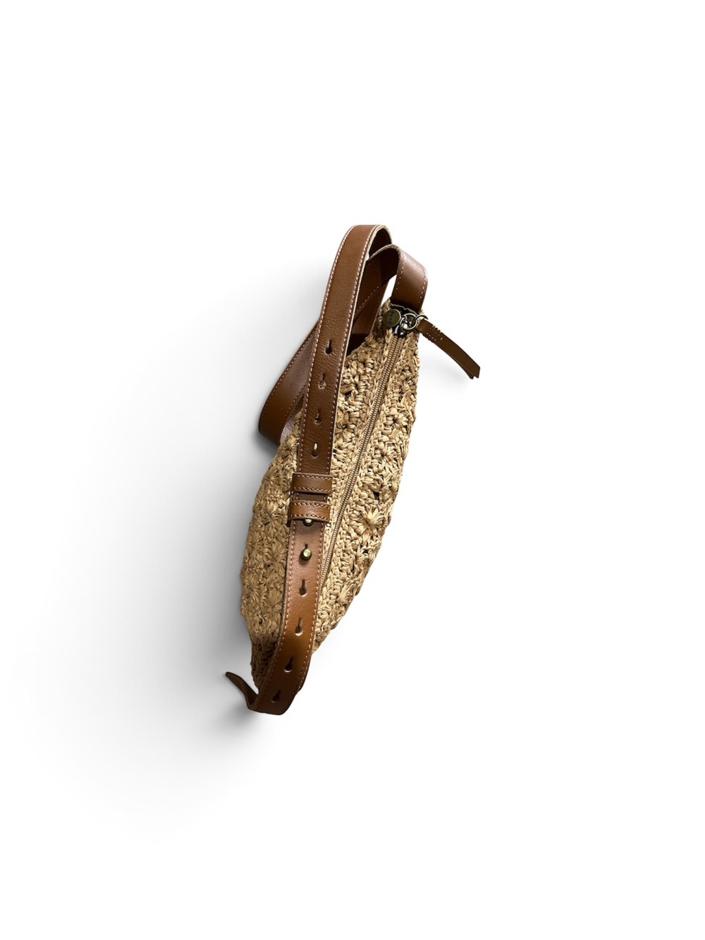 The Sak Woven Straw Sling with Brown Leather Strap - Picture 6 of 8
